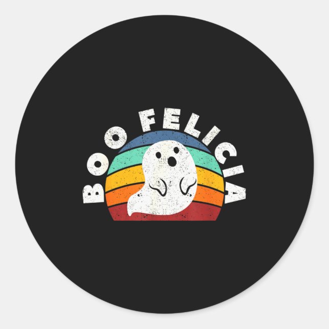 Ghost Funny Love Halloween Party Ghosts Homemade B Classic Round Sticker (Front)