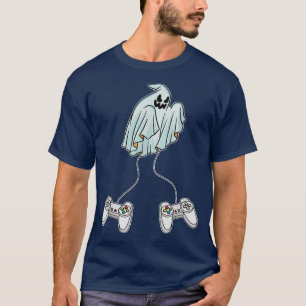 Ghost Gamer Lazy Halloween Costume Videogame Contr T-Shirt