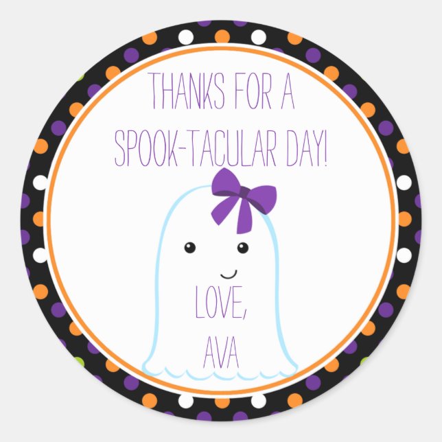 Ghost Girl Halloween Sticker Personalized Sticker (Front)