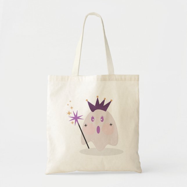 Ghost Girl Halloween Trick or Treat Tote Bag (Front)