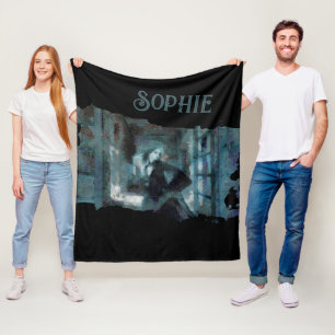 Ghost Girl in Blue – Haunting Surreal Art Fleece Blanket