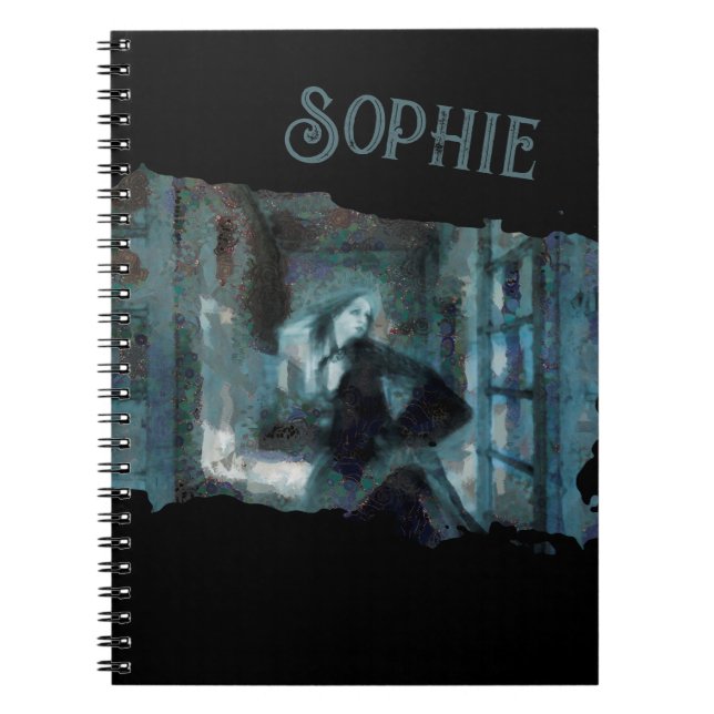 Ghost Girl in Blue – Haunting Surreal Art Notebook (Front)