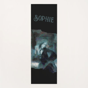 Ghost Girl in Blue – Haunting Surreal Art Yoga Mat