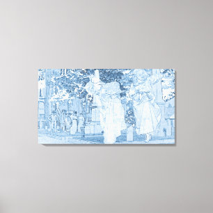 Ghost Girls Escaping Cemetery vintage Art Death Canvas Print