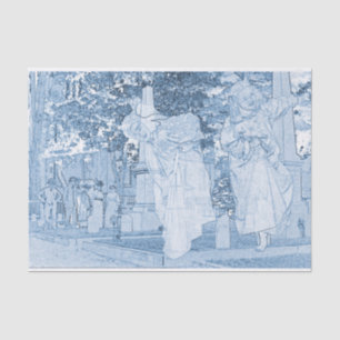 Ghost Girls Escaping Cemetery vintage Art Photo Tissue Paper
