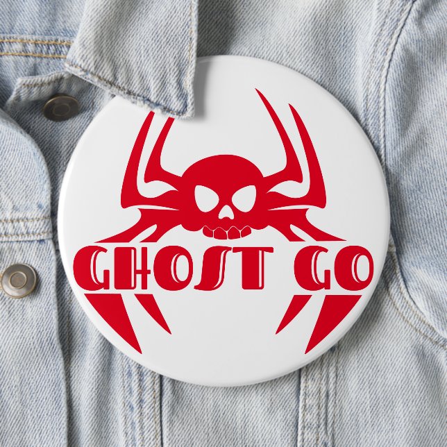 Ghost Go Spooky Season 6 Inch Round Button (In Situ)