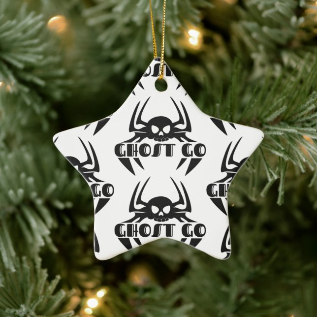 Ghost Go Spooky Season Ceramic Ornament (Tree)