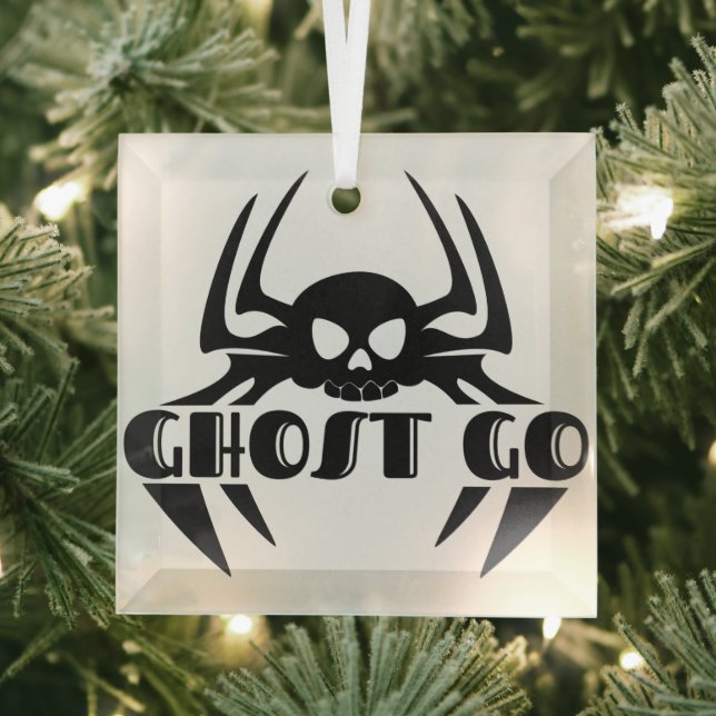 Ghost Go Spooky Season Glass Ornament (Insitu)