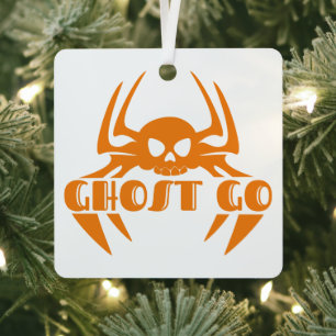 Ghost Go Spooky Season Metal Ornament