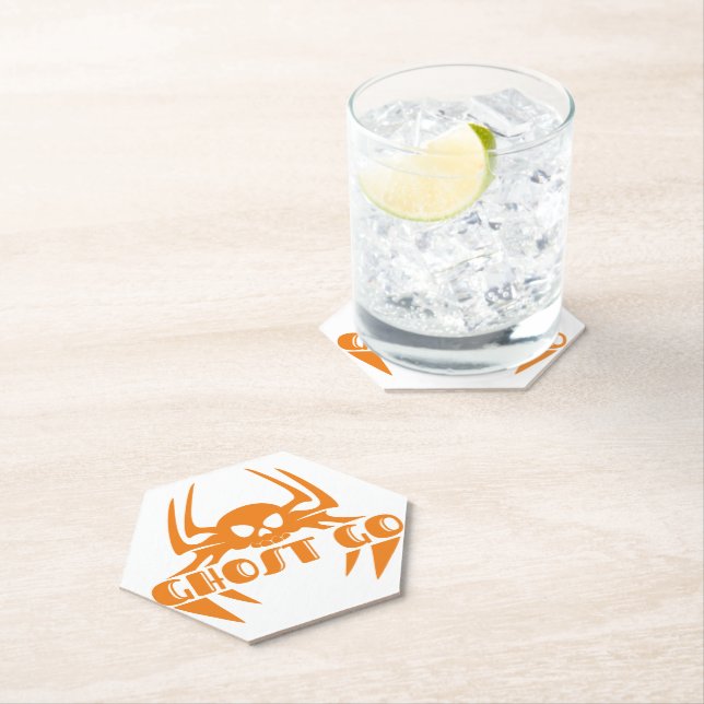 Ghost Go Spooky Season Paper Coaster (Insitu)