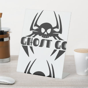Ghost Go Spooky Season Pedestal Sign