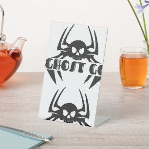 Ghost Go Spooky Season Pedestal Sign