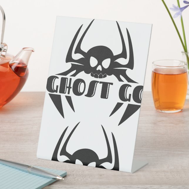 Ghost Go Spooky Season Pedestal Sign (In SItu)