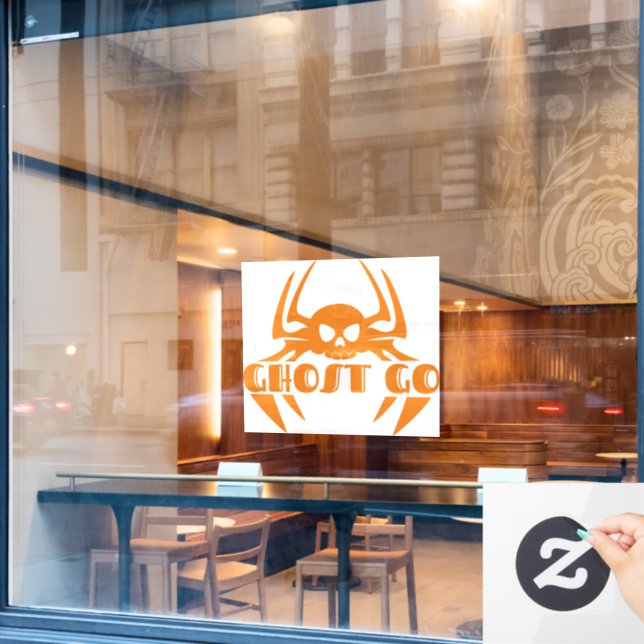 Ghost Go Spooky Season Window Cling (Cafe Window)
