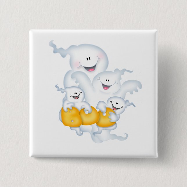 Ghost Group 2 Inch Square Button (Front)