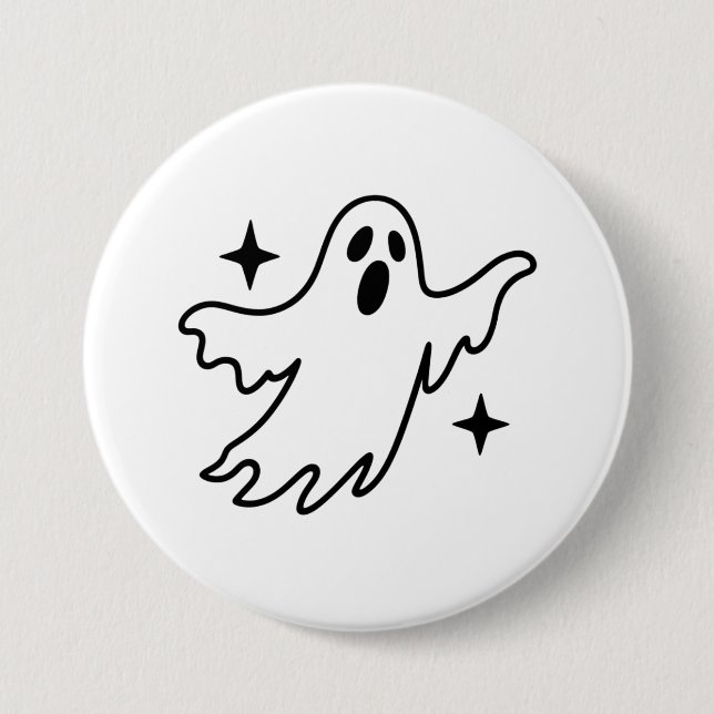 Ghost Halloween 3 Inch Round Button (Front)