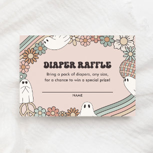 Ghost Halloween Baby Shower Diaper Raffle Ticket Enclosure Card