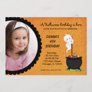 Ghost Halloween Birthday Invitation