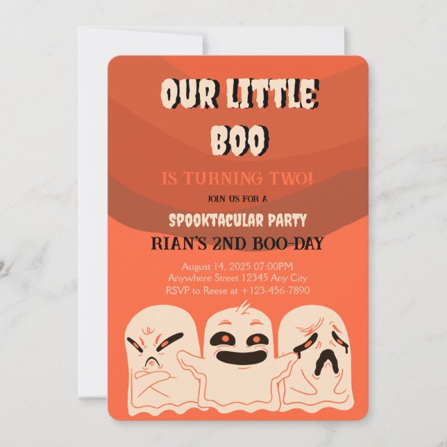 Ghost Halloween Birthday Invite Spooktacular Party (Front)