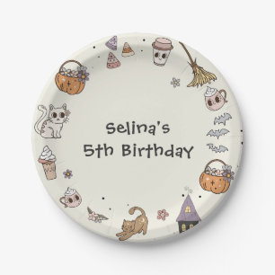 Ghost Halloween Birthday Party Paper Plates 