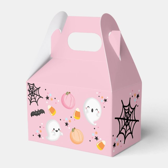 Ghost Halloween Birthday Pink Spooktacular Party Favor Box (Front Side)