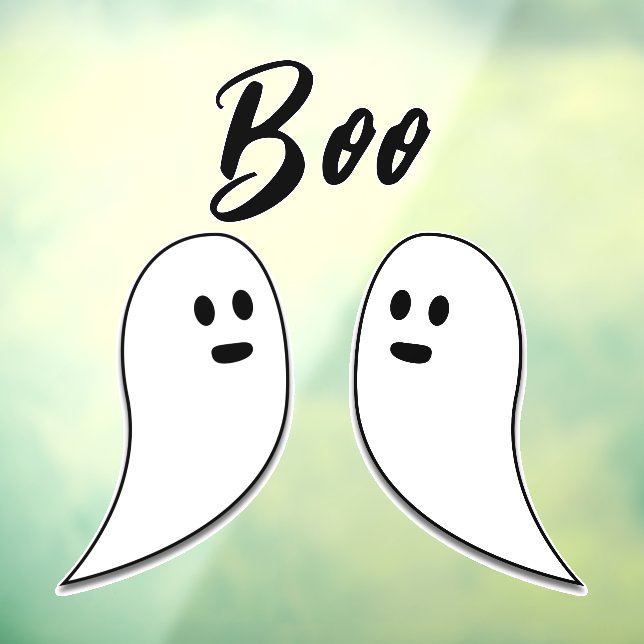 Ghost Halloween black white boo Window Cling (Sheet 3)