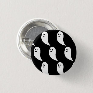 Ghost Halloween black white cute pattern 1 Inch Round Button