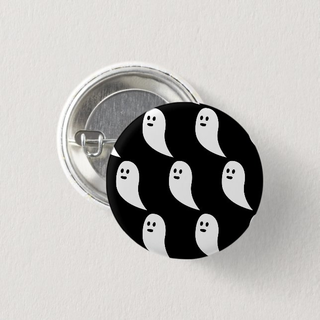 Ghost Halloween black white cute pattern 1 Inch Round Button (Front & Back)