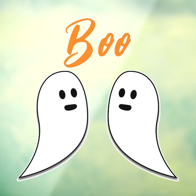 Ghost Halloween black white orange boo Window Cling (Sheet 3)