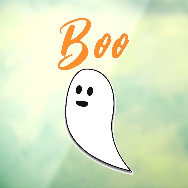 Ghost Halloween black white orange boo Window Cling (Sheet 3)