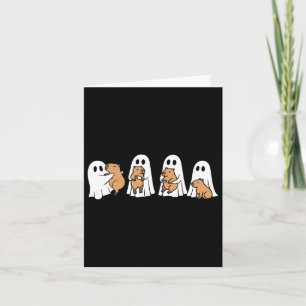 Ghost Halloween Capybara Lovers Spooky Season Fall Card