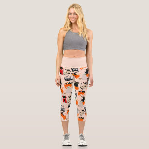 ghost halloween cat mummy witch  capri leggings
