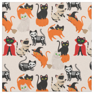 ghost halloween cat mummy witch fabric