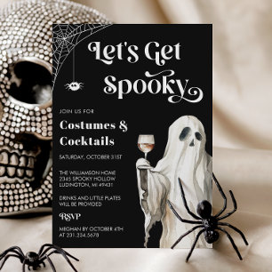 Ghost Halloween Cocktail Party Invitation