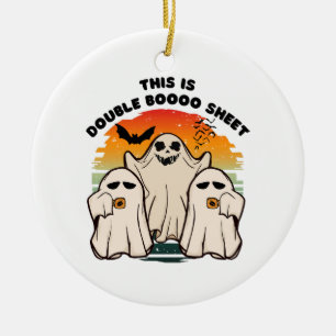 Ghost Halloween Costume Funny Boo Ceramic Ornament