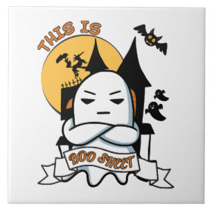 Ghost Halloween Costume Funny Boo Tile