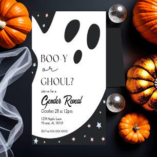 Ghost Halloween Gender Reveal Invitation