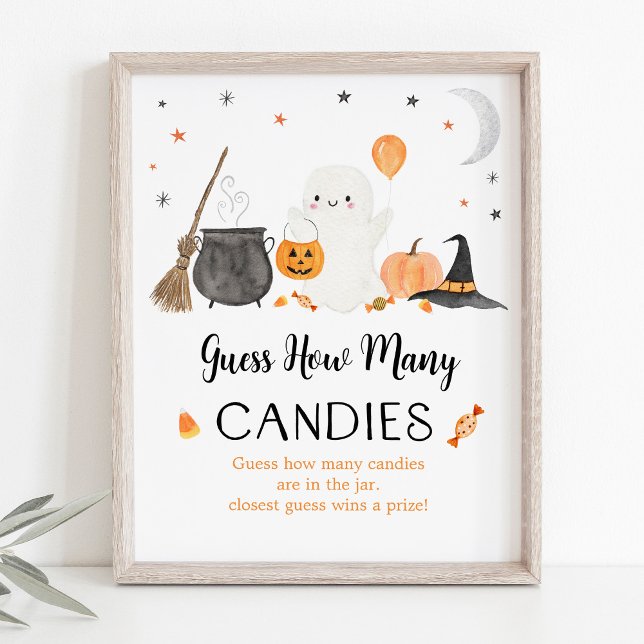 Ghost Halloween Guess How Many Candies Game Poster (Creator Uploaded)