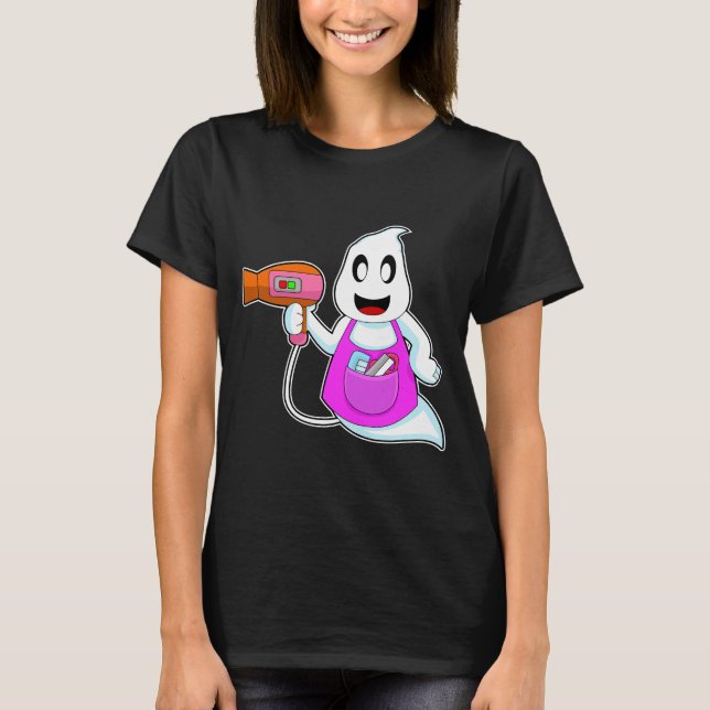 Ghost Halloween Hairdresser T-Shirt (Front)