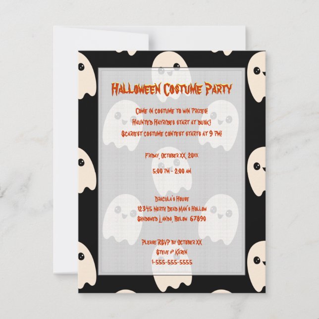Ghost Halloween Invitation (Front)