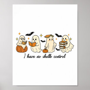 Ghost Halloween Library Reading  Poster