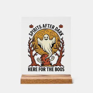 Ghost Halloween Shirt Vintage Engraving Spooky Par Acrylic Sign