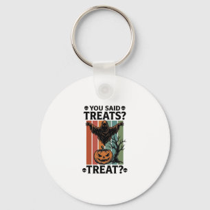 Ghost Halloween Shirt with Spooky Treat Pun and Pu Keychain