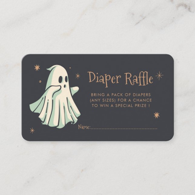 Ghost Halloween Spooktacular Diaper Raffle Enclosure Card (Front)