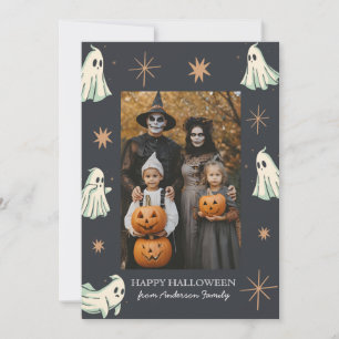 Ghost Halloween Spooktacular Family Photo  Holiday Card