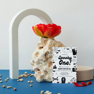 Ghost Halloween Spooky One First Birthday Invitation