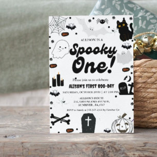 Ghost Halloween Spooky One First Birthday Invitation