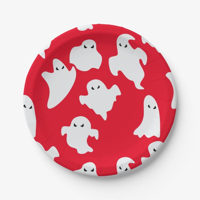 ghost halloween supernatural paranormal apparition paper plate (Front)