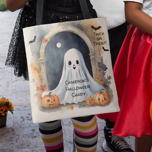 Ghost Halloween Trick or Treat Candy Tote Bag