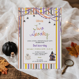 Ghost Halloween Two Spooky Birthday Invitation